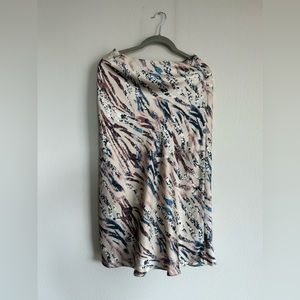 Silky midi skirt